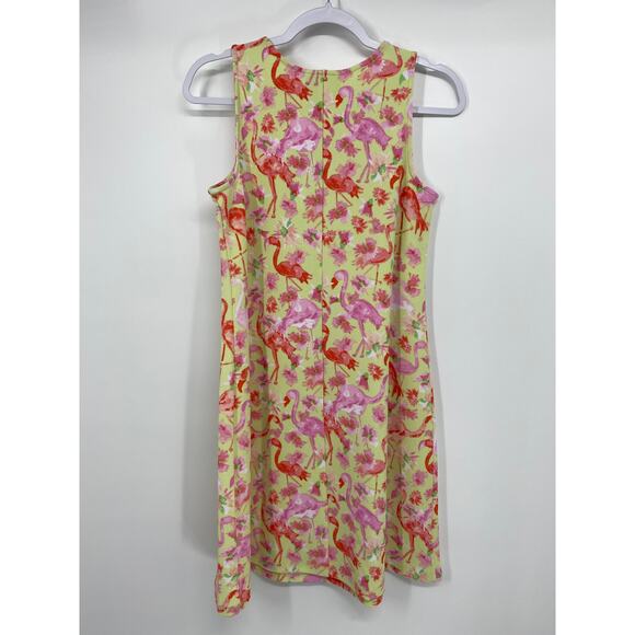 Pappagallo Womens Pink Yellow Flamingo Sleeveless Dress NEW Small - Picture 10 of 10
